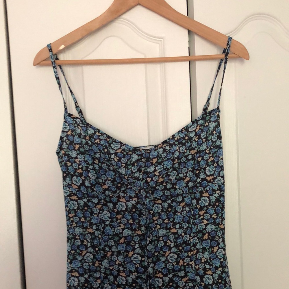 Floral Blue Spaghetti Strap midi dress size M by Rihoas